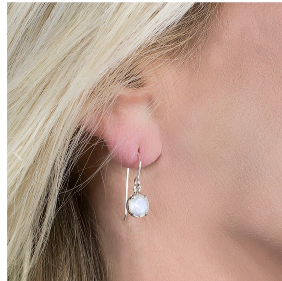 MADE in EARTH 🔥🔥 Rainbow Moonstone Drop Earrings - Picture 8 of 12